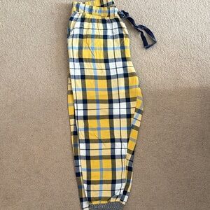 Aerie Yellow and Blue Plaid Pajama Pants